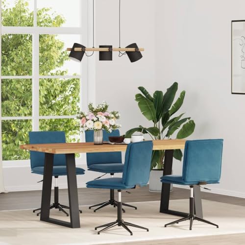 HANJIEFACAI Esszimmerstühle 4 STK. Blau Samt Stuhl Wohnzimmer Gartenstühle Balkonstuhl Dining Chair für Garten Küche Wohnzimmer Park von HANJIEFACAI