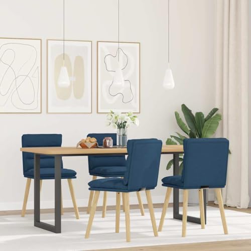 HANJIEFACAI Esszimmerstühle 4 STK. Blau Stoff Outdoor Chair Balkonstuhl Schminkstuhl Lounge Sessel für Balkon Restaurant Küche Wohnzimmer von HANJIEFACAI