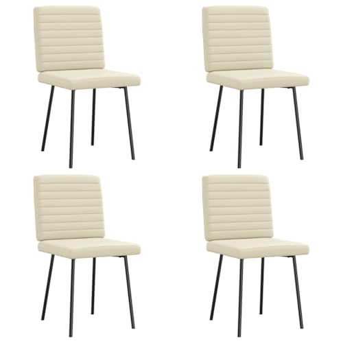 HANJIEFACAI Esszimmerstühle 4 STK. Creme Kunstleder Kitchen Chair Esszimmerstühle Balkonstuhl Dining Chair für Küche Park Garten Balkon von HANJIEFACAI