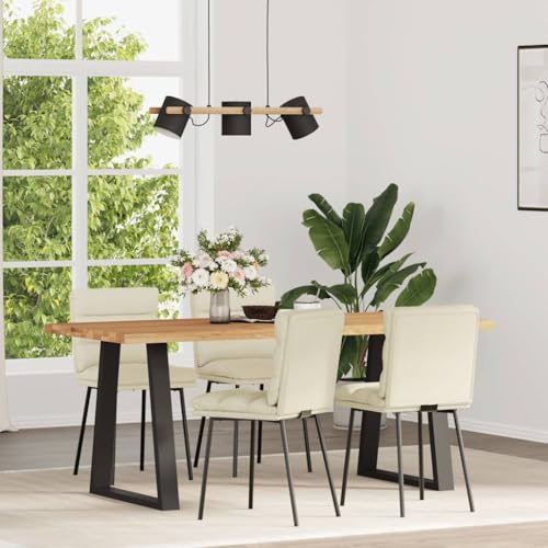 HANJIEFACAI Esszimmerstühle 4 STK. Creme Samt Besucherstuhl Esszimmerstühle Esstisch Stühle Stuhl Für Schminktisch für Küche Restaurant Balkon Park von HANJIEFACAI