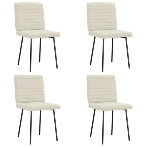 HANJIEFACAI Esszimmerstühle 4 STK. Creme Samt Küchenstühle Modern Schminktisch Stuhl Esstisch Stühle Stuhl Schminktisch für Wohnzimmer Balkon Restaurant Park von HANJIEFACAI