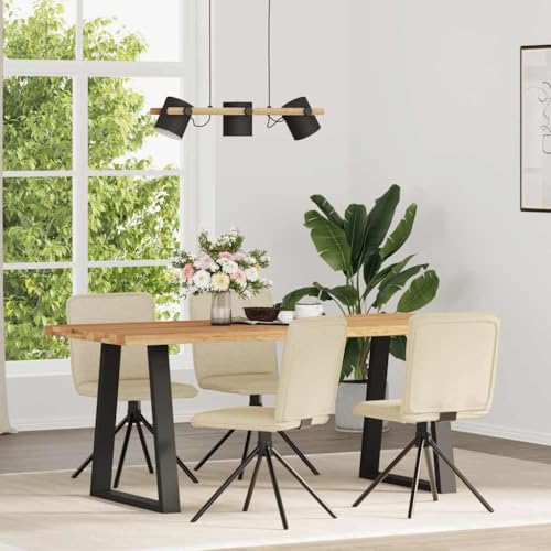 HANJIEFACAI Esszimmerstühle 4 STK. Creme Stoff Esszimmersessel Esszimmerstühle Balkonstuhl Schminkstuhl für Balkon Garten Wohnzimmer Park von HANJIEFACAI