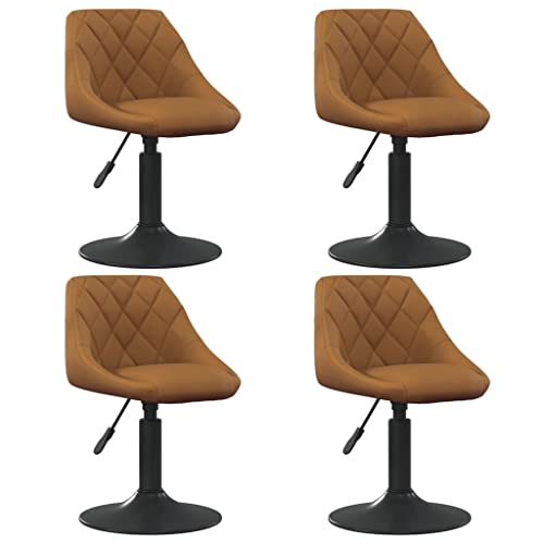 HANJIEFACAI Esszimmerstühle 4 STK. Drehbar Braun Samt Stuhl Küche Schminktisch Stuhl Essstühle Dining Chair für Küche Park Balkon Wohnzimmer von HANJIEFACAI