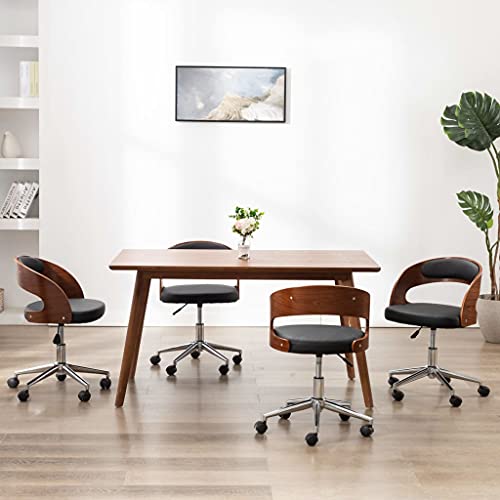HANJIEFACAI Esszimmerstühle 4 STK. Drehbar Bugholz und Kunstleder Stuhl Wohnzimmer Gartenstühle Schminktisch Stuhl Lounge Sessel für Wohnzimmer Park Garten Restaurant von HANJIEFACAI