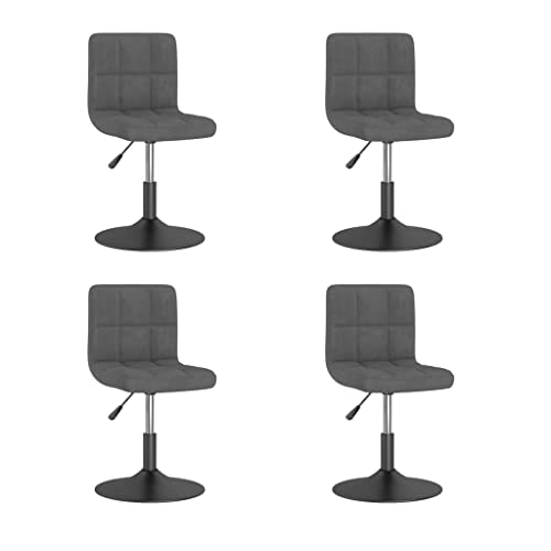 HANJIEFACAI Esszimmerstühle 4 STK. Drehbar Dunkelgrau Samt Stuhl Küche Esszimmerstühle Stuhl Schminktisch Dining Chair für Garten Küche Restaurant Wohnzimmer von HANJIEFACAI