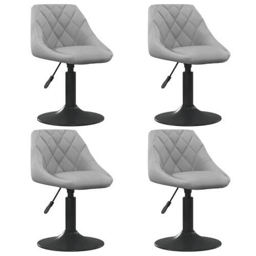HANJIEFACAI Esszimmerstühle 4 STK. Drehbar Hellgrau Samt Stuhl Küche Schminktisch Stuhl Essstühle Dining Chair für Küche Park Balkon Wohnzimmer von HANJIEFACAI
