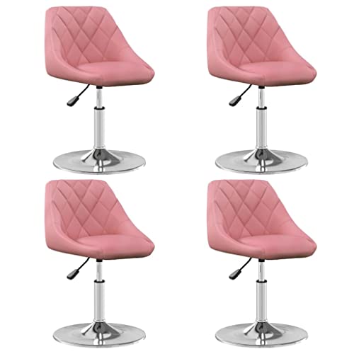 HANJIEFACAI Esszimmerstühle 4 STK. Drehbar Rosa Samt Wartezimmer Stühle Gartenstühle Schminktisch Stuhl Essstühle für Park Garten Küche Restaurant von HANJIEFACAI