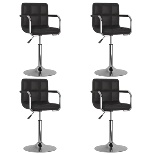 HANJIEFACAI Esszimmerstühle 4 STK. Drehbar Schwarz Kunstleder Stuhl Küche Schminktisch Stuhl Essstühle Dining Chair für Park Balkon Garten Restaurant von HANJIEFACAI