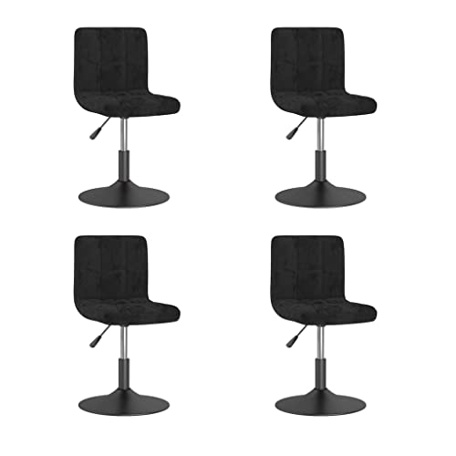 HANJIEFACAI Esszimmerstühle 4 STK. Drehbar Schwarz Samt Stuhl Küche Esszimmerstühle Stuhl Schminktisch Dining Chair für Garten Küche Restaurant Wohnzimmer von HANJIEFACAI