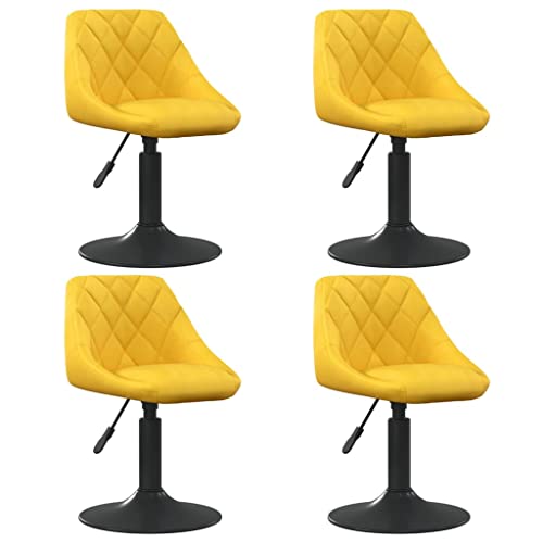 HANJIEFACAI Esszimmerstühle 4 STK. Drehbar Senfgelb Samt Stuhl Küche Schminktisch Stuhl Essstühle Dining Chair für Küche Park Balkon Wohnzimmer von HANJIEFACAI