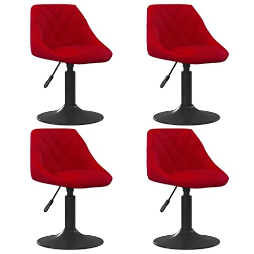 HANJIEFACAI Esszimmerstühle 4 STK. Drehbar Weinrot Samt Stuhl Küche Schminktisch Stuhl Essstühle Dining Chair für Küche Park Balkon Wohnzimmer von HANJIEFACAI