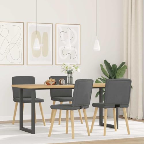 HANJIEFACAI Esszimmerstühle 4 STK. Dunkelgrau Stoff Kitchen Chair Esszimmerstühle Schminktisch Stuhl Lounge Sessel für Balkon Küche Garten Park von HANJIEFACAI