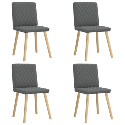 HANJIEFACAI Esszimmerstühle 4 STK. Dunkelgrau Stoff Küchenstühle Modern Schminktisch Stuhl Balkonstuhl Dining Chair für Garten Park Restaurant Balkon von HANJIEFACAI