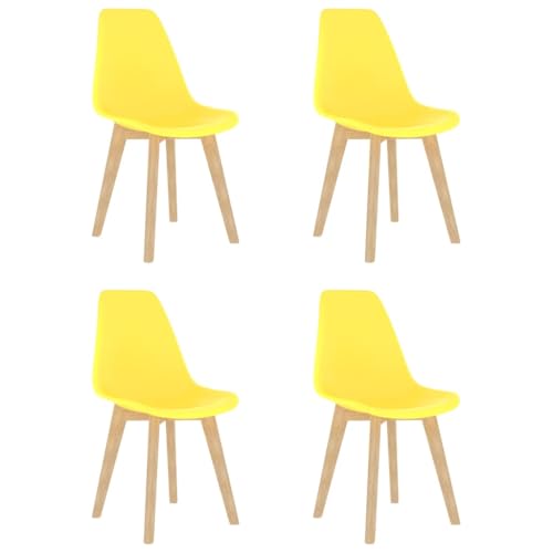 HANJIEFACAI Esszimmerstühle 4 STK. Gelb Kunststoff Stuhl Wohnzimmer Gartenstühle Balkonstuhl Dining Chair für Küche Restaurant Balkon Wohnzimmer von HANJIEFACAI