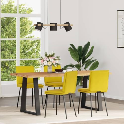 HANJIEFACAI Esszimmerstühle 4 STK. Gelb Samt Küchenstühle Modern Esszimmerstühle Schminktisch Stuhl Stuhl Für Schminktisch für Garten Restaurant Balkon Wohnzimmer von HANJIEFACAI