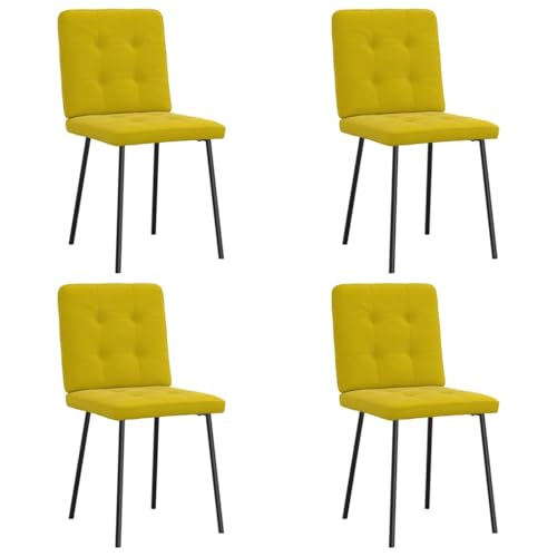HANJIEFACAI Esszimmerstühle 4 STK. Gelb Samt Stuhl Wohnzimmer Gartenstühle Schminktisch Stuhl Lounge Sessel für Restaurant Park Küche Balkon von HANJIEFACAI