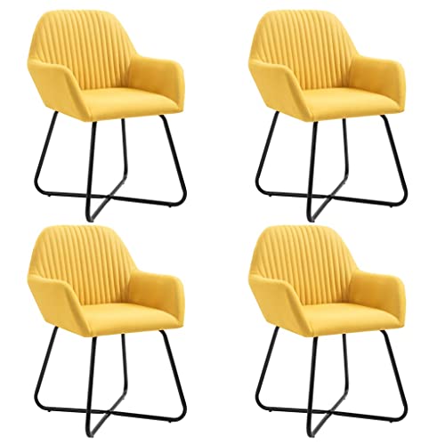 HANJIEFACAI Esszimmerstühle 4 STK. Gelb Stoff Outdoor Chair Balkonstuhl Schminkstuhl Lounge Sessel für Restaurant Balkon Wohnzimmer Park HANJIEFACAI Esszimmerstühle 4 STK. Gelb Stoff Outdoor Chair Balkonstuhl Schminkstuhl Lounge Sessel für Restaurant Balkon Wohnzimmer Park von HANJIEFACAI