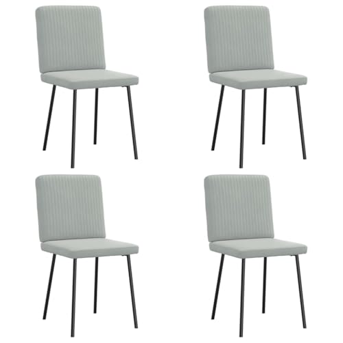 HANJIEFACAI Esszimmerstühle 4 STK. Hellgrau Samt Living Room Chairs Gartenstühle Balkonstuhl Stuhl Schminktisch für Restaurant Balkon Wohnzimmer Garten von HANJIEFACAI