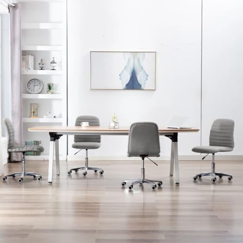 HANJIEFACAI Esszimmerstühle 4 STK. Hellgrau Stoff Kitchen Chair Esszimmerstühle Balkonstuhl Dining Chair für Küche Restaurant Garten Balkon von HANJIEFACAI