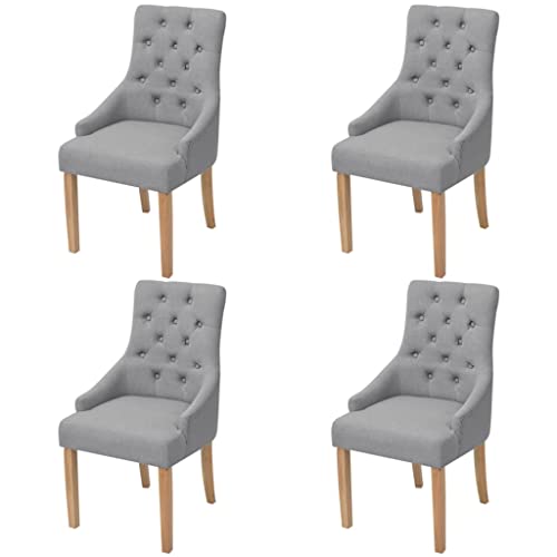 HANJIEFACAI Esszimmerstühle 4 STK. Hellgrau Stoff Outdoor Chair Esstisch Stühle Schminkstuhl Dining Chair für Garten Restaurant Küche Wohnzimmer von HANJIEFACAI