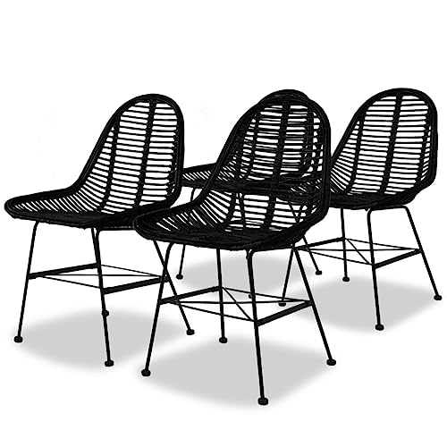 HANJIEFACAI Esszimmerstühle 4 STK. Natur Rattan Schwarz Stuhl Wohnzimmer Gartenstühle Schminktisch Stuhl Lounge Sessel für Balkon Garten Wohnzimmer Restaurant HANJIEFACAI Esszimmerstühle 4 STK. Natur Rattan Schwarz Stuhl Wohnzimmer Gartenstühle Schminktisch Stuhl Lounge Sessel für Balkon Garten Wohnzimmer Restaurant von HANJIEFACAI
