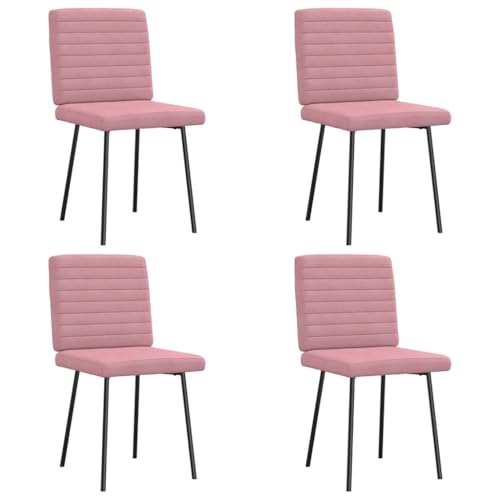 HANJIEFACAI Esszimmerstühle 4 STK. Rosa Samt Küchenstühle Modern Schminktisch Stuhl Esstisch Stühle Stuhl Schminktisch für Wohnzimmer Balkon Restaurant Park von HANJIEFACAI