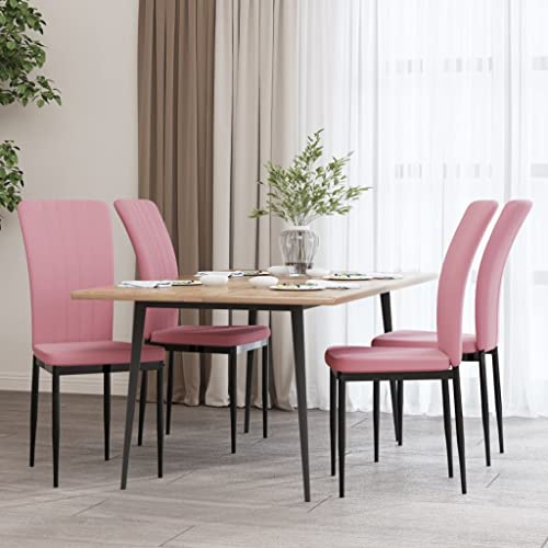 HANJIEFACAI Esszimmerstühle 4 STK. Rosa Samt Stuhl Wohnzimmer Gartenstühle Esszimmerstühle Stuhl Für Schminktisch für Restaurant Wohnzimmer Park Garten von HANJIEFACAI