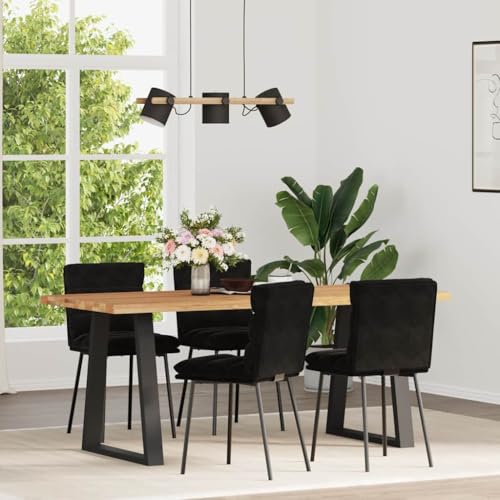 HANJIEFACAI Esszimmerstühle 4 STK. Schwarz Samt Besucherstuhl Esszimmerstühle Esstisch Stühle Stuhl Für Schminktisch für Küche Restaurant Balkon Park von HANJIEFACAI