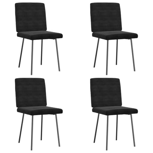 HANJIEFACAI Esszimmerstühle 4 STK. Schwarz Samt Küchenstühle Modern Schminktisch Stuhl Esstisch Stühle Stuhl Schminktisch für Wohnzimmer Balkon Restaurant Park von HANJIEFACAI