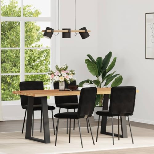HANJIEFACAI Esszimmerstühle 4 STK. Schwarz Samt Wartezimmer Stühle Gartenstühle Balkonstuhl Schminkstuhl für Park Restaurant Wohnzimmer Balkon von HANJIEFACAI