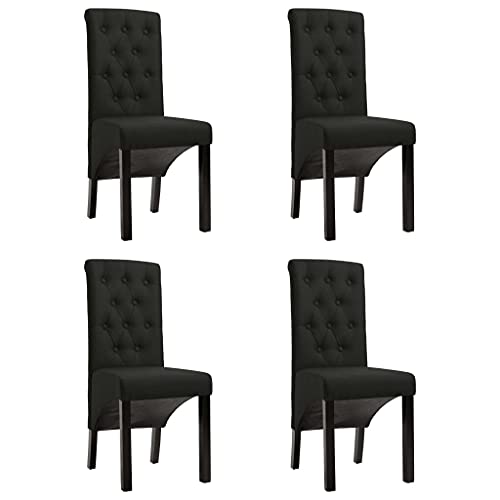 HANJIEFACAI Esszimmerstühle 4 STK. Schwarz Stoff Küchenstühle Modern Esszimmerstühle Schminktisch Stuhl Stuhl Für Schminktisch für Wohnzimmer Garten Küche Restaurant von HANJIEFACAI