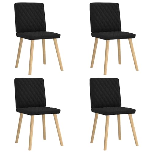 HANJIEFACAI Esszimmerstühle 4 STK. Schwarz Stoff Küchenstühle Modern Schminktisch Stuhl Balkonstuhl Dining Chair für Garten Park Restaurant Balkon HANJIEFACAI Esszimmerstühle 4 STK. Schwarz Stoff Küchenstühle Modern Schminktisch Stuhl Balkonstuhl Dining Chair für Garten Park Restaurant Balkon von HANJIEFACAI