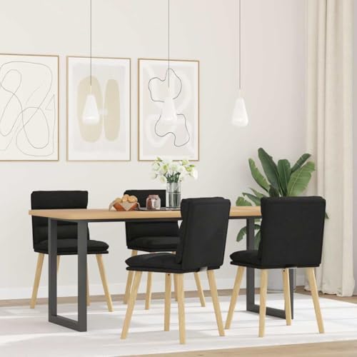 HANJIEFACAI Esszimmerstühle 4 STK. Schwarz Stoff Outdoor Chair Balkonstuhl Schminkstuhl Lounge Sessel für Balkon Restaurant Küche Wohnzimmer von HANJIEFACAI
