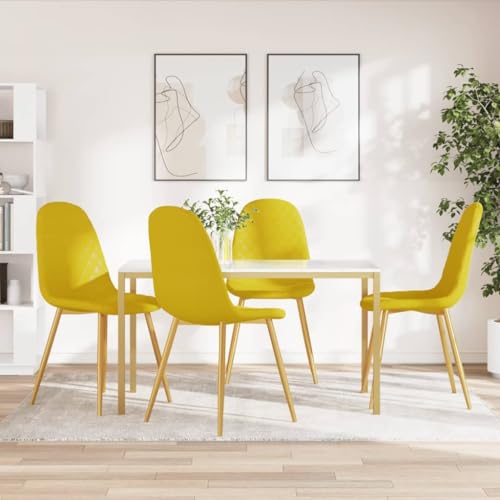 HANJIEFACAI Esszimmerstühle 4 STK. Senfgelb Samt Living Room Chairs Gartenstühle Schminktisch Stuhl Dining Chair für Garten Wohnzimmer Küche Restaurant HANJIEFACAI Esszimmerstühle 4 STK. Senfgelb Samt Living Room Chairs Gartenstühle Schminktisch Stuhl Dining Chair für Garten Wohnzimmer Küche Restaurant von HANJIEFACAI