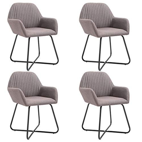 HANJIEFACAI Esszimmerstühle 4 STK. Taupe Stoff Outdoor Chair Balkonstuhl Schminkstuhl Lounge Sessel für Restaurant Balkon Wohnzimmer Park von HANJIEFACAI