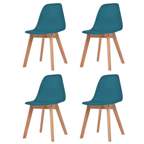 HANJIEFACAI Esszimmerstühle 4 STK. Türkis Kunststoff Stuhl Wohnzimmer Gartenstühle Balkonstuhl Dining Chair für Küche Restaurant Balkon Wohnzimmer von HANJIEFACAI