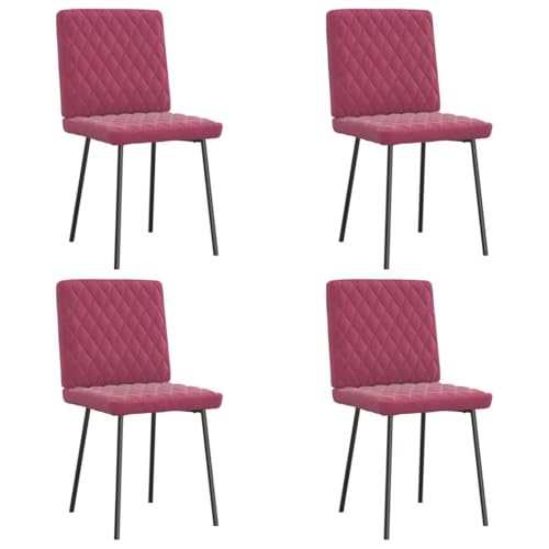HANJIEFACAI Esszimmerstühle 4 STK. Weinrot Samt Wohnzimmer Stühle Esszimmerstühle Schminktisch Stuhl Outdoor Chair für Küche Balkon Restaurant Garten von HANJIEFACAI