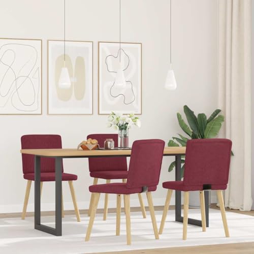 HANJIEFACAI Esszimmerstühle 4 STK. Weinrot Stoff Kitchen Chair Esszimmerstühle Schminktisch Stuhl Lounge Sessel für Balkon Küche Garten Park HANJIEFACAI Esszimmerstühle 4 STK. Weinrot Stoff Kitchen Chair Esszimmerstühle Schminktisch Stuhl Lounge Sessel für Balkon Küche Garten Park von HANJIEFACAI