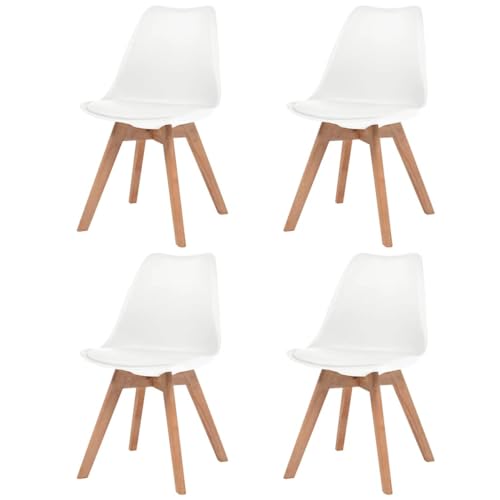 HANJIEFACAI Esszimmerstühle 4 STK. Weiß Kunststoff Küchenstühle Modern Esszimmerstühle Esstisch Stühle Dining Chair für Balkon Garten Park Restaurant HANJIEFACAI Esszimmerstühle 4 STK. Weiß Kunststoff Küchenstühle Modern Esszimmerstühle Esstisch Stühle Dining Chair für Balkon Garten Park Restaurant von HANJIEFACAI