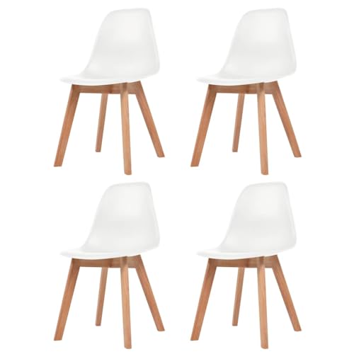 HANJIEFACAI Esszimmerstühle 4 STK. Weiß Kunststoff Stuhl Wohnzimmer Gartenstühle Balkonstuhl Dining Chair für Küche Restaurant Balkon Wohnzimmer HANJIEFACAI Esszimmerstühle 4 STK. Weiß Kunststoff Stuhl Wohnzimmer Gartenstühle Balkonstuhl Dining Chair für Küche Restaurant Balkon Wohnzimmer von HANJIEFACAI