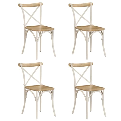 HANJIEFACAI Esszimmerstühle 4 STK. Weiß Mango-Massivholz Wohnzimmer Stühle Gartenstühle Esstisch Stühle Stuhl Für Schminktisch für Küche Park Balkon Restaurant HANJIEFACAI Esszimmerstühle 4 STK. Weiß Mango-Massivholz Wohnzimmer Stühle Gartenstühle Esstisch Stühle Stuhl Für Schminktisch für Küche Park Balkon Restaurant von HANJIEFACAI
