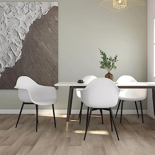 HANJIEFACAI Esszimmerstühle 4 STK. Weiß PP Besucherstuhl Esstisch Stühle Schminkstuhl Essstühle für Park Küche Restaurant Wohnzimmer von HANJIEFACAI