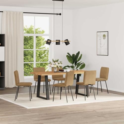 HANJIEFACAI Esszimmerstühle 6 STK. Braun Samt Küchenstühle Modern Esszimmerstühle Schminktisch Stuhl Stuhl Für Schminktisch für Garten Restaurant Balkon Wohnzimmer von HANJIEFACAI
