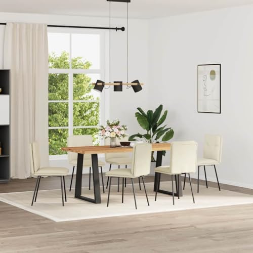 HANJIEFACAI Esszimmerstühle 6 STK. Creme Samt Stuhl Für Schminktisch Esszimmerstühle Dining Chair Lounge Sessel für Wohnzimmer Balkon Park Restaurant von HANJIEFACAI