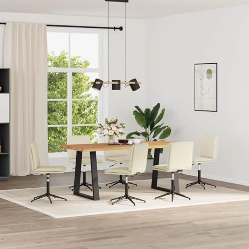HANJIEFACAI Esszimmerstühle 6 STK. Creme Samt Stuhl Wohnzimmer Gartenstühle Balkonstuhl Dining Chair für Garten Küche Wohnzimmer Park von HANJIEFACAI