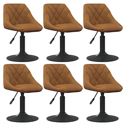 HANJIEFACAI Esszimmerstühle 6 STK. Drehbar Braun Samt Stuhl Küche Schminktisch Stuhl Essstühle Dining Chair für Küche Park Balkon Wohnzimmer von HANJIEFACAI
