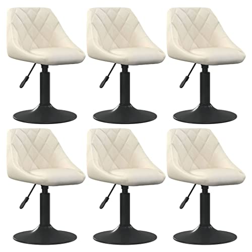 HANJIEFACAI Esszimmerstühle 6 STK. Drehbar Creme Samt Stuhl Küche Schminktisch Stuhl Essstühle Dining Chair für Küche Park Balkon Wohnzimmer von HANJIEFACAI