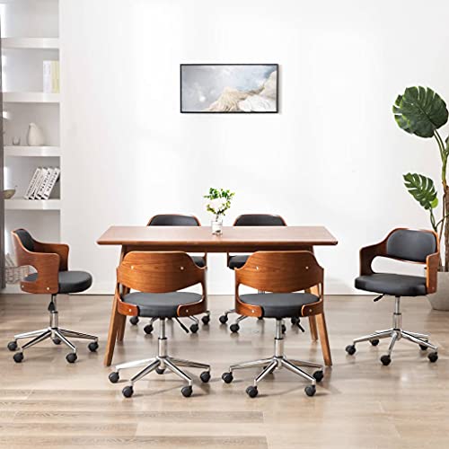HANJIEFACAI Esszimmerstühle 6 STK. Drehbar Schwarz Bugholz und Kunstleder Stuhl Küche Gartenstühle Stuhl Schminktisch Lounge Sessel für Balkon Garten Küche Restaurant HANJIEFACAI Esszimmerstühle 6 STK. Drehbar Schwarz Bugholz und Kunstleder Stuhl Küche Gartenstühle Stuhl Schminktisch Lounge Sessel für Balkon Garten Küche Restaurant von HANJIEFACAI