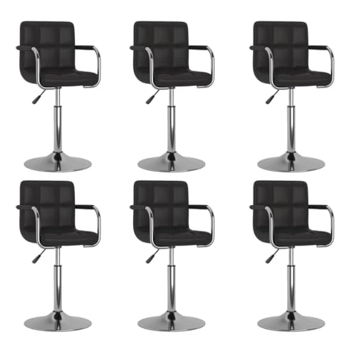 HANJIEFACAI Esszimmerstühle 6 STK. Drehbar Schwarz Kunstleder Stuhl Küche Schminktisch Stuhl Essstühle Dining Chair für Park Balkon Garten Restaurant von HANJIEFACAI