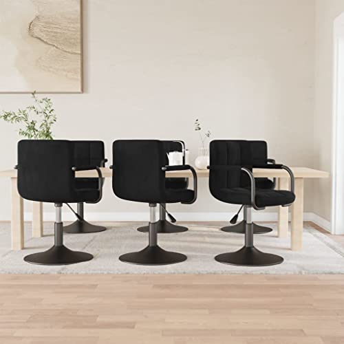 HANJIEFACAI Esszimmerstühle 6 STK. Drehbar Schwarz Samt Kitchen Chair Esszimmerstühle Schminkstuhl Essstühle für Restaurant Balkon Park Küche HANJIEFACAI Esszimmerstühle 6 STK. Drehbar Schwarz Samt Kitchen Chair Esszimmerstühle Schminkstuhl Essstühle für Restaurant Balkon Park Küche von HANJIEFACAI